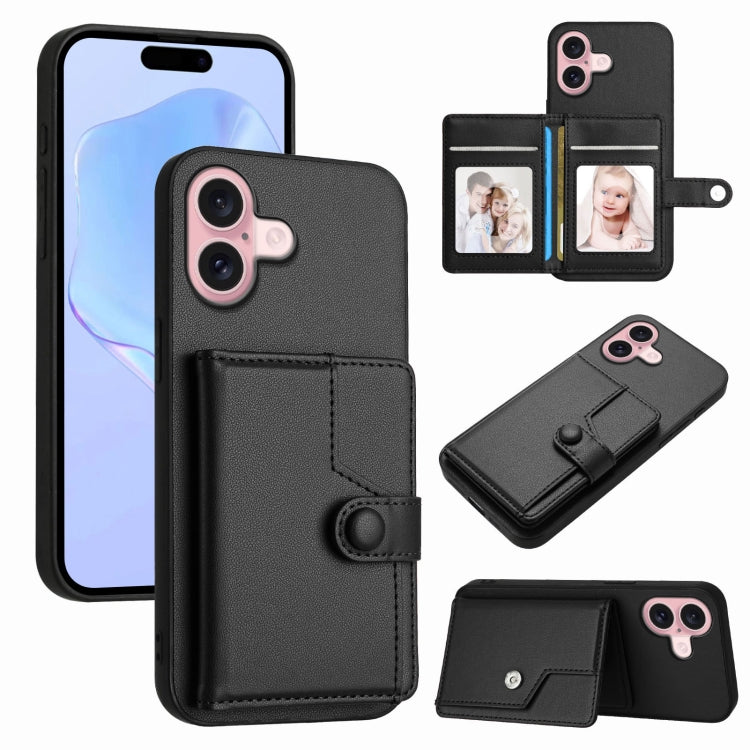 Knopfkarten-Tasche RFID-Diebstahlschutz-Handyhülle, Für iPhone 17 Pro Max, Für iPhone 17 Pro, Für iPhone 17, Für iPhone Air, Für iPhone 16 Pro Max, Für iPhone 16 Pro, Für iPhone 16 Plus, Für iPhone 16