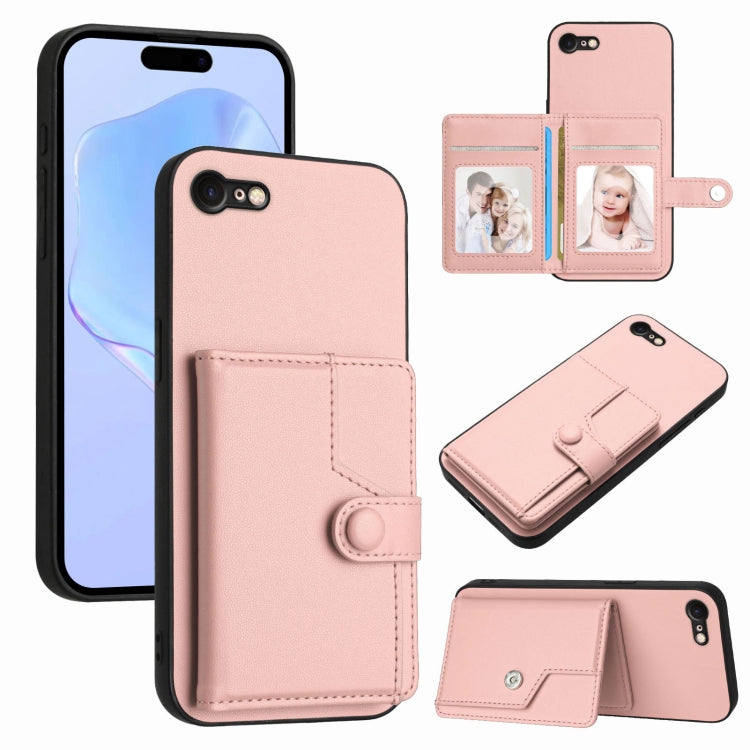 Knopf Kartenfach RFID Anti-Diebstahl Handyhülle, für iPhone SE 2022 / 2020, für iPhone 13 Pro Max, für iPhone 13 Pro, für iPhone 13, für iPhone 13 mini, für iPhone 12, für iPhone 12 Pro Max, für iPhone 12 Pro