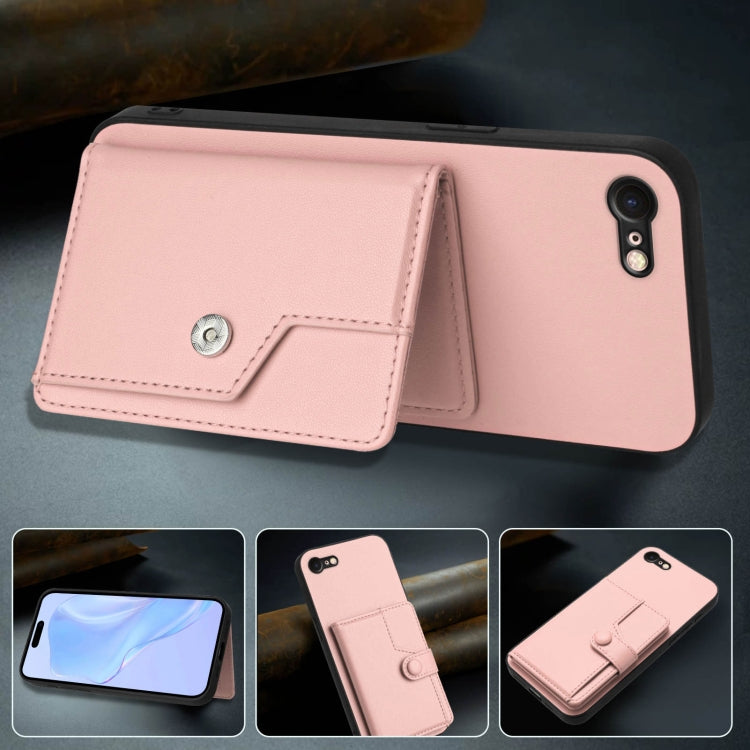 Knopf Kartenfach RFID Anti-Diebstahl Handyhülle, für iPhone SE 2022 / 2020, für iPhone 13 Pro Max, für iPhone 13 Pro, für iPhone 13, für iPhone 13 mini, für iPhone 12, für iPhone 12 Pro Max, für iPhone 12 Pro