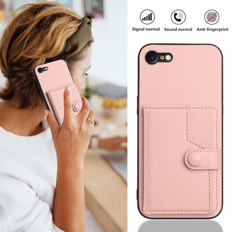 Knopf Kartenfach RFID Anti-Diebstahl Handyhülle, für iPhone SE 2022 / 2020, für iPhone 13 Pro Max, für iPhone 13 Pro, für iPhone 13, für iPhone 13 mini, für iPhone 12, für iPhone 12 Pro Max, für iPhone 12 Pro