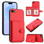 Knopf Kartenfach RFID Anti-Diebstahl Handyhülle, für iPhone SE 2022 / 2020, für iPhone 13 Pro Max, für iPhone 13 Pro, für iPhone 13, für iPhone 13 mini, für iPhone 12, für iPhone 12 Pro Max, für iPhone 12 Pro