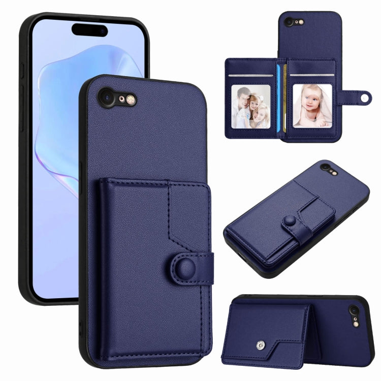 Knopf Kartenfach RFID Anti-Diebstahl Handyhülle, für iPhone SE 2022 / 2020, für iPhone 13 Pro Max, für iPhone 13 Pro, für iPhone 13, für iPhone 13 mini, für iPhone 12, für iPhone 12 Pro Max, für iPhone 12 Pro