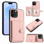 Knopf Kartenfach RFID Anti-Diebstahl Handyhülle, für iPhone SE 2022 / 2020, für iPhone 13 Pro Max, für iPhone 13 Pro, für iPhone 13, für iPhone 13 mini, für iPhone 12, für iPhone 12 Pro Max, für iPhone 12 Pro