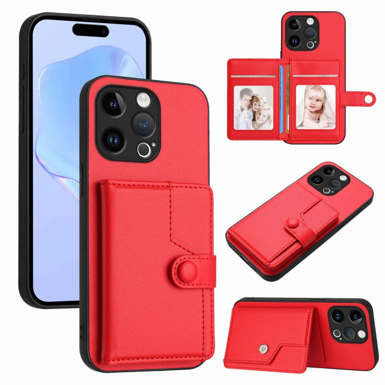 Knopf Kartenfach RFID Anti-Diebstahl Handyhülle, für iPhone SE 2022 / 2020, für iPhone 13 Pro Max, für iPhone 13 Pro, für iPhone 13, für iPhone 13 mini, für iPhone 12, für iPhone 12 Pro Max, für iPhone 12 Pro