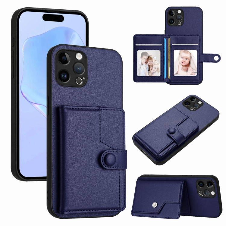 Knopf Kartenfach RFID Anti-Diebstahl Handyhülle, für iPhone SE 2022 / 2020, für iPhone 13 Pro Max, für iPhone 13 Pro, für iPhone 13, für iPhone 13 mini, für iPhone 12, für iPhone 12 Pro Max, für iPhone 12 Pro