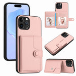 Knopf Kartenfach RFID Anti-Diebstahl Handyhülle, für iPhone SE 2022 / 2020, für iPhone 13 Pro Max, für iPhone 13 Pro, für iPhone 13, für iPhone 13 mini, für iPhone 12, für iPhone 12 Pro Max, für iPhone 12 Pro