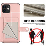 Handyhülle mit Tasten-Kartenfach und RFID-Diebstahlschutz, Für iPhone 12 mini, Für iPhone 11 Pro Max, Für iPhone 11, Für iPhone 11 Pro, Für iPhone XS / X, Für iPhone XR, Für iPhone XS Max, Für iPhone 8 Plus / 7 Plus