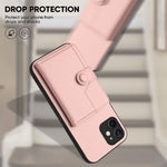 Handyhülle mit Tasten-Kartenfach und RFID-Diebstahlschutz, Für iPhone 12 mini, Für iPhone 11 Pro Max, Für iPhone 11, Für iPhone 11 Pro, Für iPhone XS / X, Für iPhone XR, Für iPhone XS Max, Für iPhone 8 Plus / 7 Plus