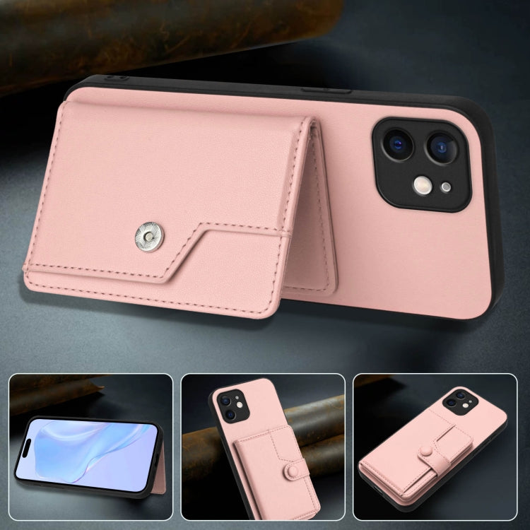 Handyhülle mit Tasten-Kartenfach und RFID-Diebstahlschutz, Für iPhone 12 mini, Für iPhone 11 Pro Max, Für iPhone 11, Für iPhone 11 Pro, Für iPhone XS / X, Für iPhone XR, Für iPhone XS Max, Für iPhone 8 Plus / 7 Plus