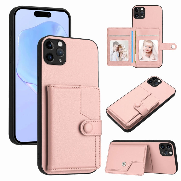 Handyhülle mit Tasten-Kartenfach und RFID-Diebstahlschutz, Für iPhone 12 mini, Für iPhone 11 Pro Max, Für iPhone 11, Für iPhone 11 Pro, Für iPhone XS / X, Für iPhone XR, Für iPhone XS Max, Für iPhone 8 Plus / 7 Plus