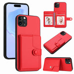 Handyhülle mit Tasten-Kartenfach und RFID-Diebstahlschutz, Für iPhone 12 mini, Für iPhone 11 Pro Max, Für iPhone 11, Für iPhone 11 Pro, Für iPhone XS / X, Für iPhone XR, Für iPhone XS Max, Für iPhone 8 Plus / 7 Plus