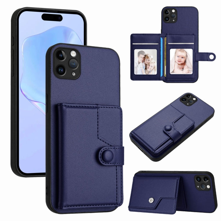 Handyhülle mit Tasten-Kartenfach und RFID-Diebstahlschutz, Für iPhone 12 mini, Für iPhone 11 Pro Max, Für iPhone 11, Für iPhone 11 Pro, Für iPhone XS / X, Für iPhone XR, Für iPhone XS Max, Für iPhone 8 Plus / 7 Plus