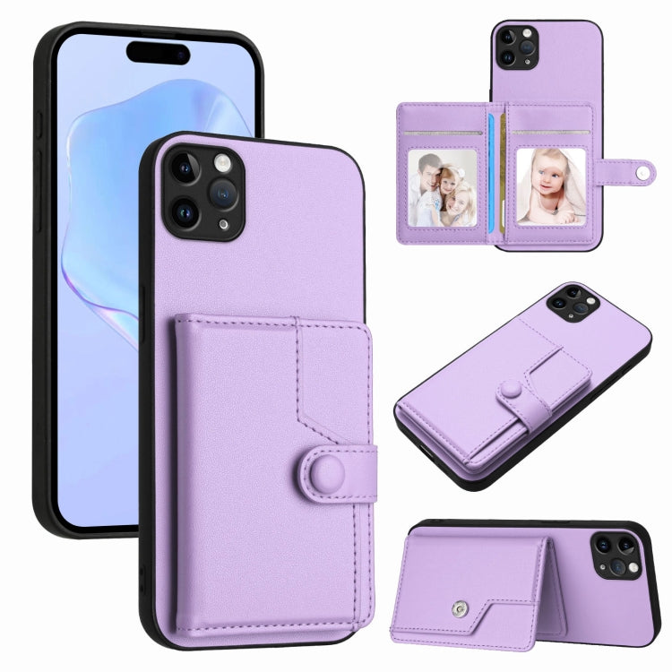 Handyhülle mit Tasten-Kartenfach und RFID-Diebstahlschutz, Für iPhone 12 mini, Für iPhone 11 Pro Max, Für iPhone 11, Für iPhone 11 Pro, Für iPhone XS / X, Für iPhone XR, Für iPhone XS Max, Für iPhone 8 Plus / 7 Plus