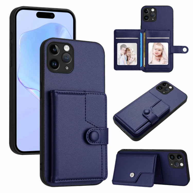 Handyhülle mit Tasten-Kartenfach und RFID-Diebstahlschutz, Für iPhone 12 mini, Für iPhone 11 Pro Max, Für iPhone 11, Für iPhone 11 Pro, Für iPhone XS / X, Für iPhone XR, Für iPhone XS Max, Für iPhone 8 Plus / 7 Plus