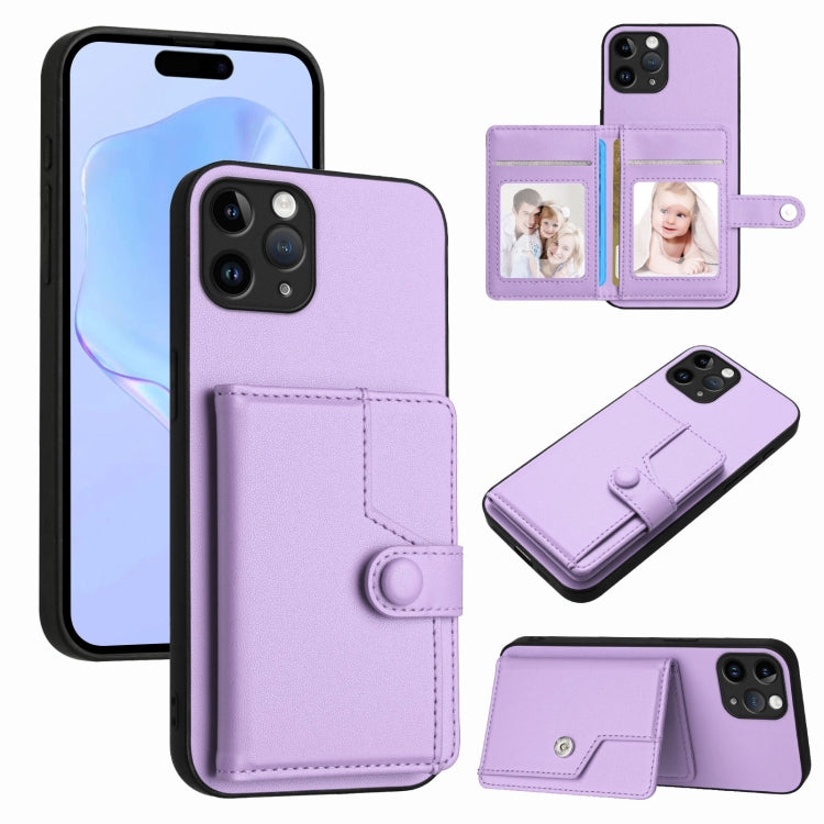 Handyhülle mit Tasten-Kartenfach und RFID-Diebstahlschutz, Für iPhone 12 mini, Für iPhone 11 Pro Max, Für iPhone 11, Für iPhone 11 Pro, Für iPhone XS / X, Für iPhone XR, Für iPhone XS Max, Für iPhone 8 Plus / 7 Plus