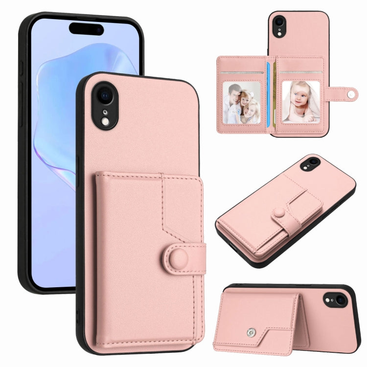 Handyhülle mit Tasten-Kartenfach und RFID-Diebstahlschutz, Für iPhone 12 mini, Für iPhone 11 Pro Max, Für iPhone 11, Für iPhone 11 Pro, Für iPhone XS / X, Für iPhone XR, Für iPhone XS Max, Für iPhone 8 Plus / 7 Plus