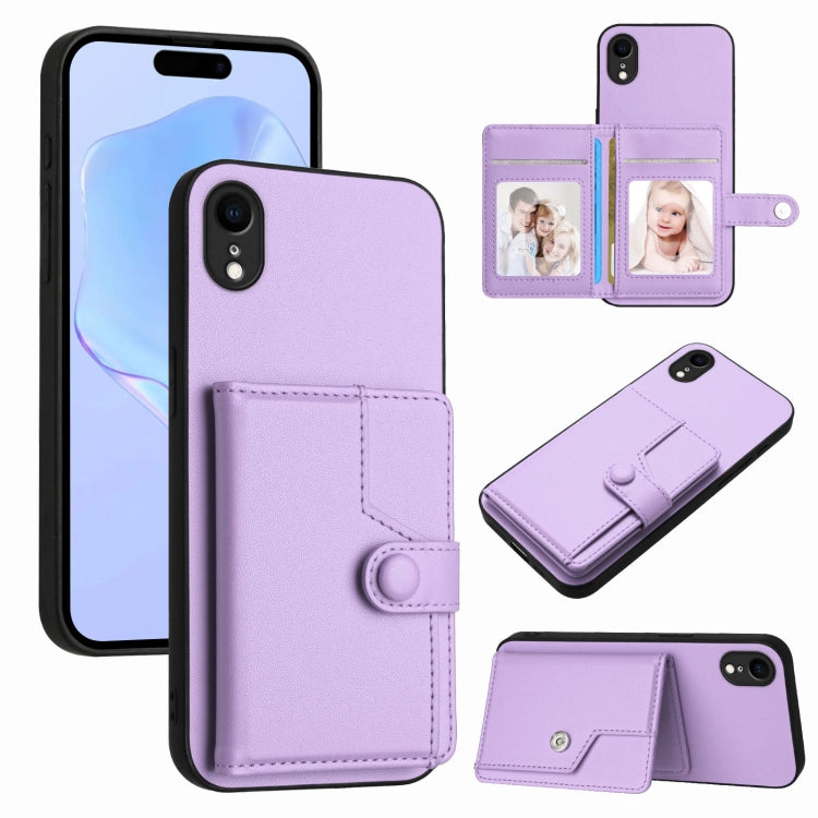Handyhülle mit Tasten-Kartenfach und RFID-Diebstahlschutz, Für iPhone 12 mini, Für iPhone 11 Pro Max, Für iPhone 11, Für iPhone 11 Pro, Für iPhone XS / X, Für iPhone XR, Für iPhone XS Max, Für iPhone 8 Plus / 7 Plus
