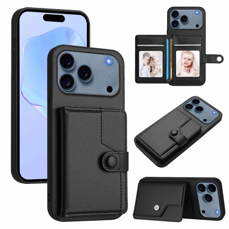 Knopfkarten-Tasche RFID-Diebstahlschutz-Handyhülle, Für iPhone 17 Pro Max, Für iPhone 17 Pro, Für iPhone 17, Für iPhone Air, Für iPhone 16 Pro Max, Für iPhone 16 Pro, Für iPhone 16 Plus, Für iPhone 16