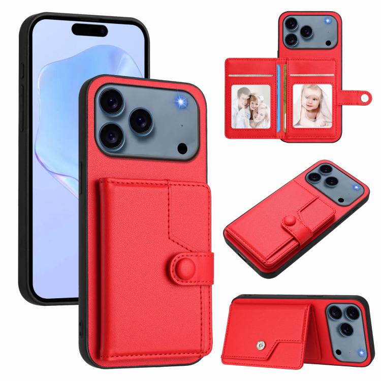 Knopfkarten-Tasche RFID-Diebstahlschutz-Handyhülle, Für iPhone 17 Pro Max, Für iPhone 17 Pro, Für iPhone 17, Für iPhone Air, Für iPhone 16 Pro Max, Für iPhone 16 Pro, Für iPhone 16 Plus, Für iPhone 16