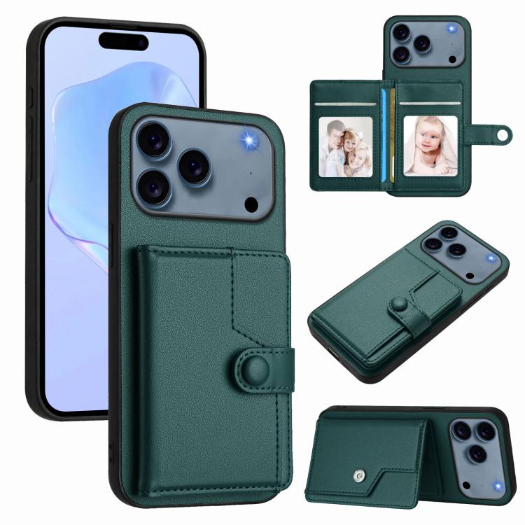 Knopfkarten-Tasche RFID-Diebstahlschutz-Handyhülle, Für iPhone 17 Pro Max, Für iPhone 17 Pro, Für iPhone 17, Für iPhone Air, Für iPhone 16 Pro Max, Für iPhone 16 Pro, Für iPhone 16 Plus, Für iPhone 16