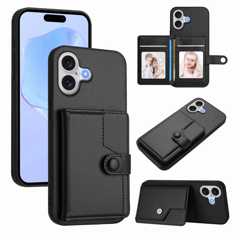 Knopfkarten-Tasche RFID-Diebstahlschutz-Handyhülle, Für iPhone 17 Pro Max, Für iPhone 17 Pro, Für iPhone 17, Für iPhone Air, Für iPhone 16 Pro Max, Für iPhone 16 Pro, Für iPhone 16 Plus, Für iPhone 16