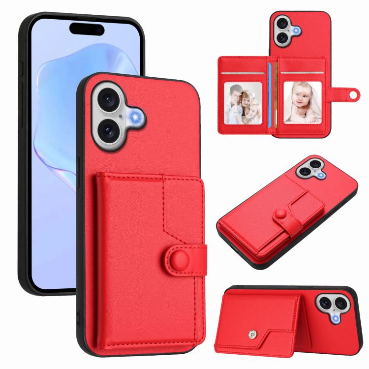 Knopfkarten-Tasche RFID-Diebstahlschutz-Handyhülle, Für iPhone 17 Pro Max, Für iPhone 17 Pro, Für iPhone 17, Für iPhone Air, Für iPhone 16 Pro Max, Für iPhone 16 Pro, Für iPhone 16 Plus, Für iPhone 16