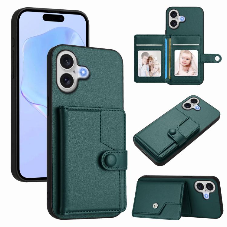Knopfkarten-Tasche RFID-Diebstahlschutz-Handyhülle, Für iPhone 17 Pro Max, Für iPhone 17 Pro, Für iPhone 17, Für iPhone Air, Für iPhone 16 Pro Max, Für iPhone 16 Pro, Für iPhone 16 Plus, Für iPhone 16