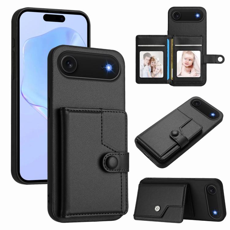 Knopfkarten-Tasche RFID-Diebstahlschutz-Handyhülle, Für iPhone 17 Pro Max, Für iPhone 17 Pro, Für iPhone 17, Für iPhone Air, Für iPhone 16 Pro Max, Für iPhone 16 Pro, Für iPhone 16 Plus, Für iPhone 16
