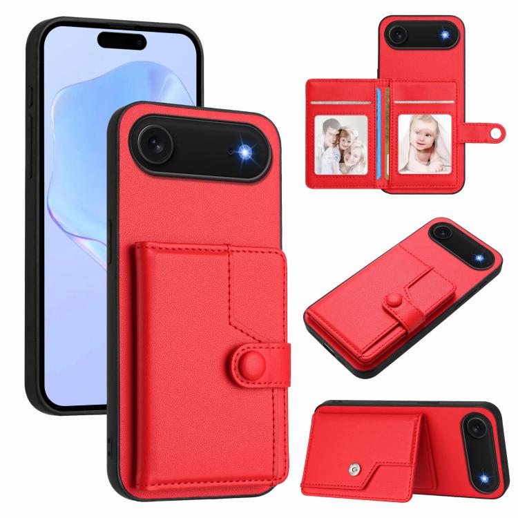Knopfkarten-Tasche RFID-Diebstahlschutz-Handyhülle, Für iPhone 17 Pro Max, Für iPhone 17 Pro, Für iPhone 17, Für iPhone Air, Für iPhone 16 Pro Max, Für iPhone 16 Pro, Für iPhone 16 Plus, Für iPhone 16