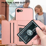 Handyhülle mit vier Kartenfächern und Handschlaufe, für iPhone 7 / 8 / SE 2020 2022, für iPhone 13 Pro Max, für iPhone 13 Pro, für iPhone 13, für iPhone 13 mini, für iPhone 12, für iPhone 12 Pro Max, für iPhone 12 Pro
