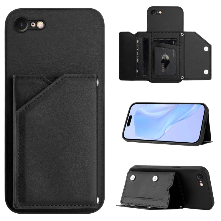 Handyhülle mit vier Kartenfächern und Handschlaufe, für iPhone 7 / 8 / SE 2020 2022, für iPhone 13 Pro Max, für iPhone 13 Pro, für iPhone 13, für iPhone 13 mini, für iPhone 12, für iPhone 12 Pro Max, für iPhone 12 Pro