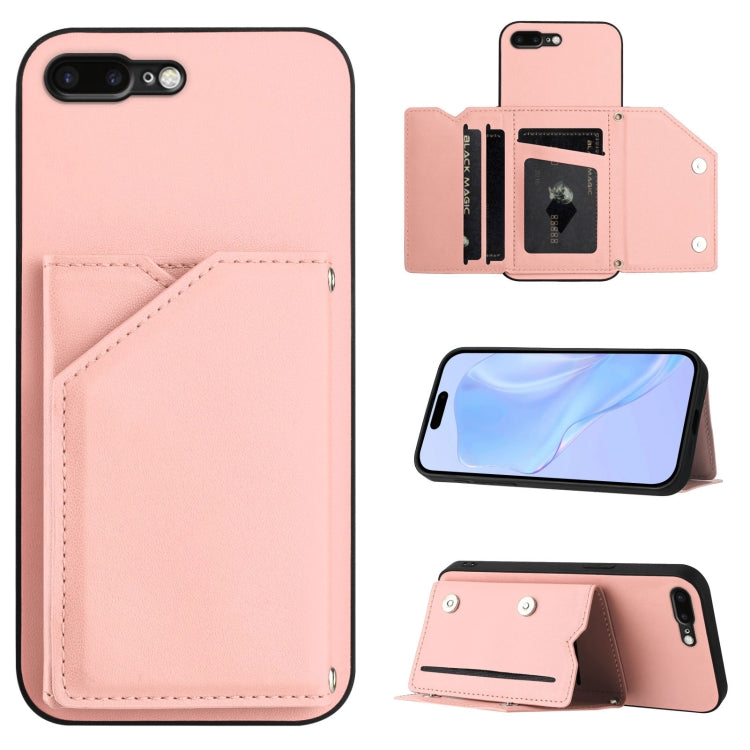 Handyhülle mit vier Kartenfächern und Handschlaufe, für iPhone 12 mini, für iPhone 11 Pro Max, für iPhone 11, für iPhone 11 Pro, für iPhone X / XS, für iPhone XR, für iPhone XS Max, für iPhone 7 Plus / 8 Plus