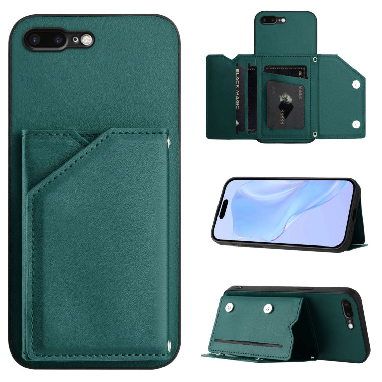 Handyhülle mit vier Kartenfächern und Handschlaufe, für iPhone 12 mini, für iPhone 11 Pro Max, für iPhone 11, für iPhone 11 Pro, für iPhone X / XS, für iPhone XR, für iPhone XS Max, für iPhone 7 Plus / 8 Plus