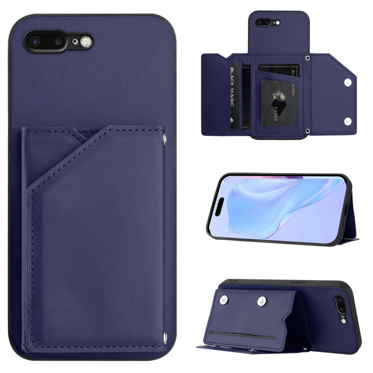 Handyhülle mit vier Kartenfächern und Handschlaufe, für iPhone 12 mini, für iPhone 11 Pro Max, für iPhone 11, für iPhone 11 Pro, für iPhone X / XS, für iPhone XR, für iPhone XS Max, für iPhone 7 Plus / 8 Plus