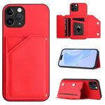 Handyhülle mit vier Kartenfächern und Handschlaufe, für iPhone 12 mini, für iPhone 11 Pro Max, für iPhone 11, für iPhone 11 Pro, für iPhone X / XS, für iPhone XR, für iPhone XS Max, für iPhone 7 Plus / 8 Plus