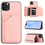 Handyhülle mit vier Kartenfächern und Handschlaufe, für iPhone 12 mini, für iPhone 11 Pro Max, für iPhone 11, für iPhone 11 Pro, für iPhone X / XS, für iPhone XR, für iPhone XS Max, für iPhone 7 Plus / 8 Plus