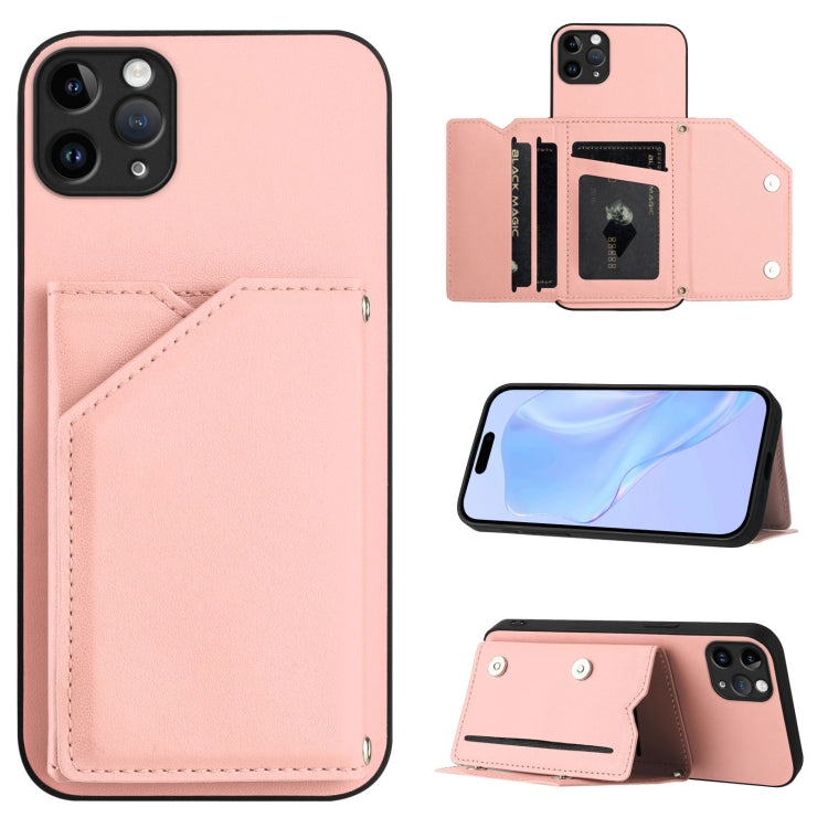 Handyhülle mit vier Kartenfächern und Handschlaufe, für iPhone 12 mini, für iPhone 11 Pro Max, für iPhone 11, für iPhone 11 Pro, für iPhone X / XS, für iPhone XR, für iPhone XS Max, für iPhone 7 Plus / 8 Plus