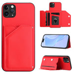 Handyhülle mit vier Kartenfächern und Handschlaufe, für iPhone 12 mini, für iPhone 11 Pro Max, für iPhone 11, für iPhone 11 Pro, für iPhone X / XS, für iPhone XR, für iPhone XS Max, für iPhone 7 Plus / 8 Plus
