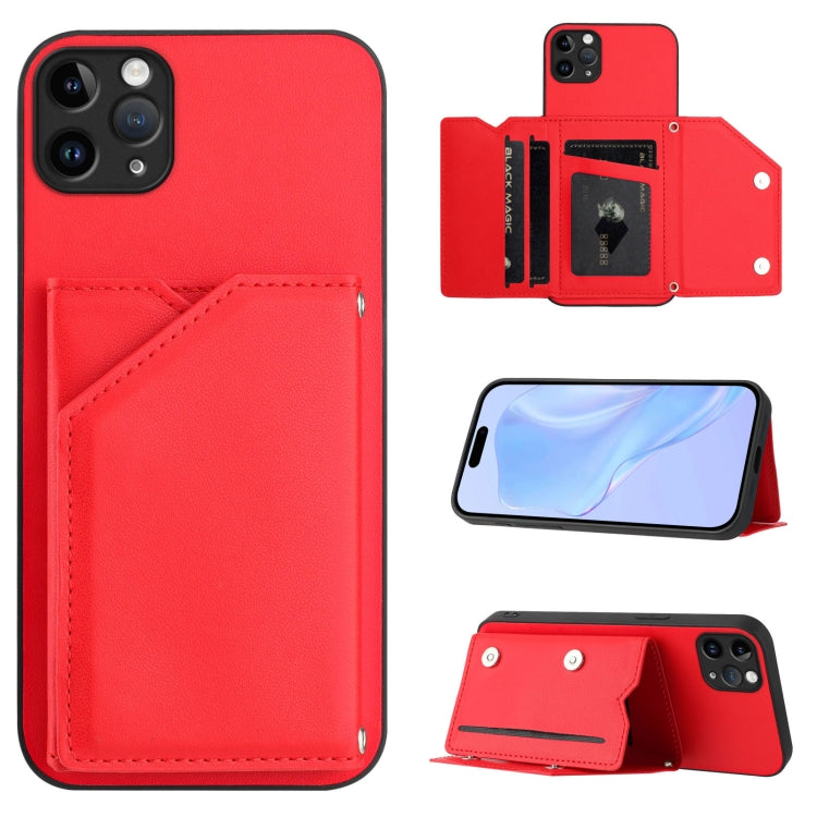 Handyhülle mit vier Kartenfächern und Handschlaufe, für iPhone 12 mini, für iPhone 11 Pro Max, für iPhone 11, für iPhone 11 Pro, für iPhone X / XS, für iPhone XR, für iPhone XS Max, für iPhone 7 Plus / 8 Plus