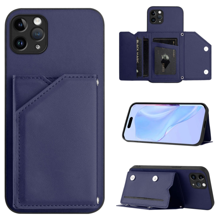Handyhülle mit vier Kartenfächern und Handschlaufe, für iPhone 12 mini, für iPhone 11 Pro Max, für iPhone 11, für iPhone 11 Pro, für iPhone X / XS, für iPhone XR, für iPhone XS Max, für iPhone 7 Plus / 8 Plus