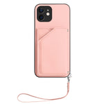 Handyhülle mit vier Kartenfächern und Handschlaufe, für iPhone 12 mini, für iPhone 11 Pro Max, für iPhone 11, für iPhone 11 Pro, für iPhone X / XS, für iPhone XR, für iPhone XS Max, für iPhone 7 Plus / 8 Plus