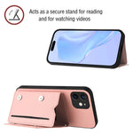 Handyhülle mit vier Kartenfächern und Handschlaufe, für iPhone 12 mini, für iPhone 11 Pro Max, für iPhone 11, für iPhone 11 Pro, für iPhone X / XS, für iPhone XR, für iPhone XS Max, für iPhone 7 Plus / 8 Plus