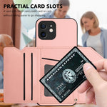 Handyhülle mit vier Kartenfächern und Handschlaufe, für iPhone 12 mini, für iPhone 11 Pro Max, für iPhone 11, für iPhone 11 Pro, für iPhone X / XS, für iPhone XR, für iPhone XS Max, für iPhone 7 Plus / 8 Plus