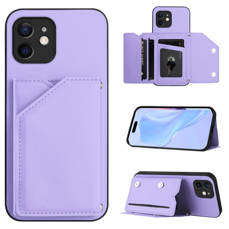 Handyhülle mit vier Kartenfächern und Handschlaufe, für iPhone 12 mini, für iPhone 11 Pro Max, für iPhone 11, für iPhone 11 Pro, für iPhone X / XS, für iPhone XR, für iPhone XS Max, für iPhone 7 Plus / 8 Plus