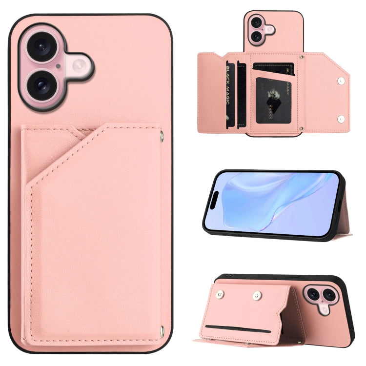 Handyhülle mit vier Kartenfächern und Handschlaufe mit Lederhaptik, Für iPhone 17 Pro Max, Für iPhone 17 Pro, Für iPhone 17, Für iPhone Air, Für iPhone 16 Pro Max, Für iPhone 16 Pro, Für iPhone 16 Plus, Für iPhone 16