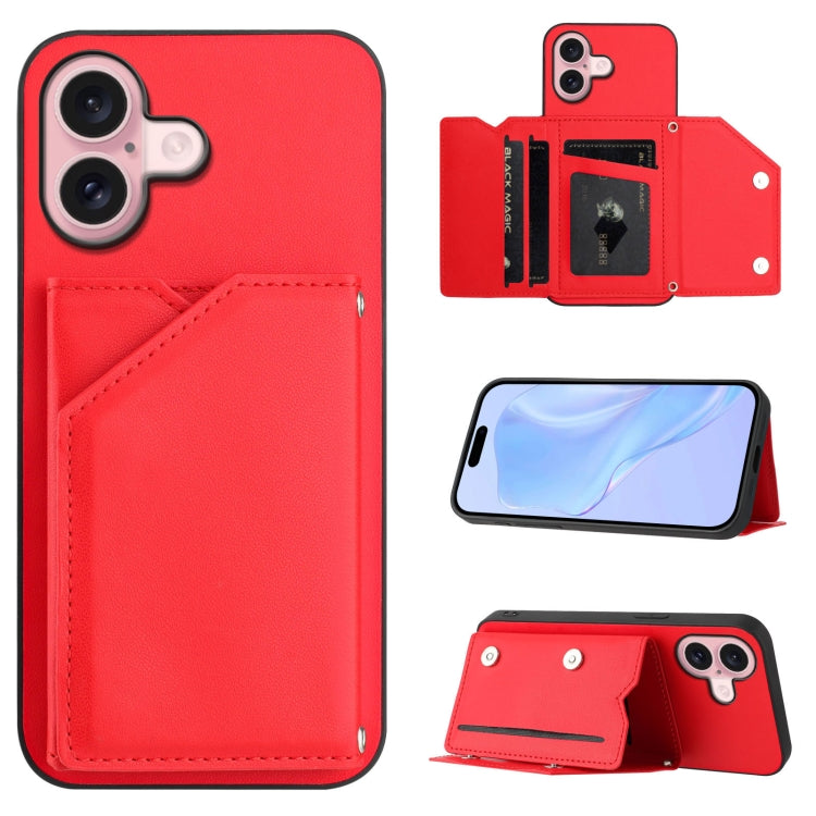 Handyhülle mit vier Kartenfächern und Handschlaufe mit Lederhaptik, Für iPhone 17 Pro Max, Für iPhone 17 Pro, Für iPhone 17, Für iPhone Air, Für iPhone 16 Pro Max, Für iPhone 16 Pro, Für iPhone 16 Plus, Für iPhone 16