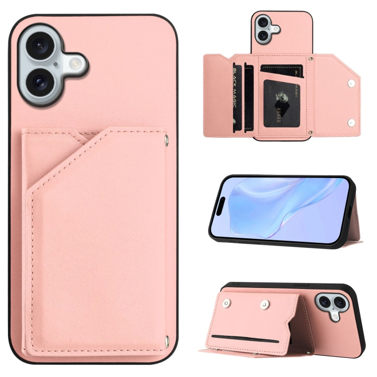 Handyhülle mit vier Kartenfächern und Handschlaufe mit Lederhaptik, Für iPhone 17 Pro Max, Für iPhone 17 Pro, Für iPhone 17, Für iPhone Air, Für iPhone 16 Pro Max, Für iPhone 16 Pro, Für iPhone 16 Plus, Für iPhone 16