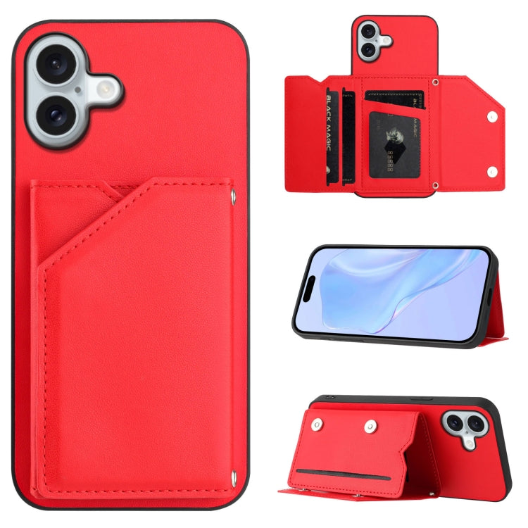 Handyhülle mit vier Kartenfächern und Handschlaufe mit Lederhaptik, Für iPhone 17 Pro Max, Für iPhone 17 Pro, Für iPhone 17, Für iPhone Air, Für iPhone 16 Pro Max, Für iPhone 16 Pro, Für iPhone 16 Plus, Für iPhone 16