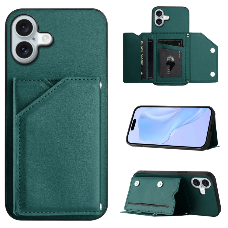Handyhülle mit vier Kartenfächern und Handschlaufe mit Lederhaptik, Für iPhone 17 Pro Max, Für iPhone 17 Pro, Für iPhone 17, Für iPhone Air, Für iPhone 16 Pro Max, Für iPhone 16 Pro, Für iPhone 16 Plus, Für iPhone 16
