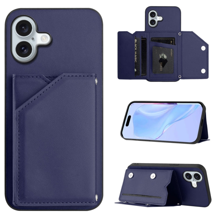 Handyhülle mit vier Kartenfächern und Handschlaufe mit Lederhaptik, Für iPhone 17 Pro Max, Für iPhone 17 Pro, Für iPhone 17, Für iPhone Air, Für iPhone 16 Pro Max, Für iPhone 16 Pro, Für iPhone 16 Plus, Für iPhone 16